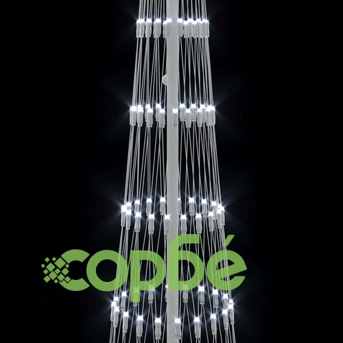 LED Коледна Елха с Поставка Хладно Бяло 70x70x250 см Метал ➤ топ цена ➤ sorbe.bg