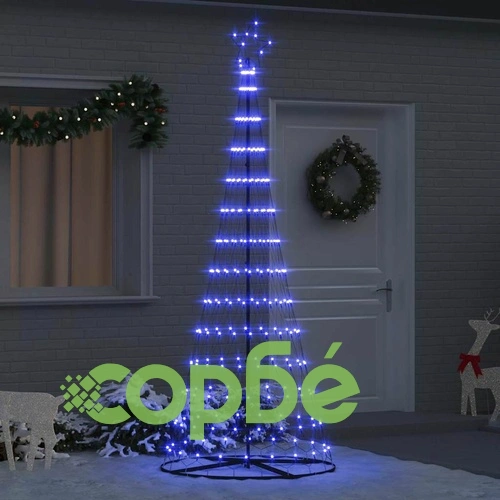 LED Коледна Елха с 290 LED Светлини Синя 100x100x250 см Метал ➤ топ цена ➤ sorbe.bg