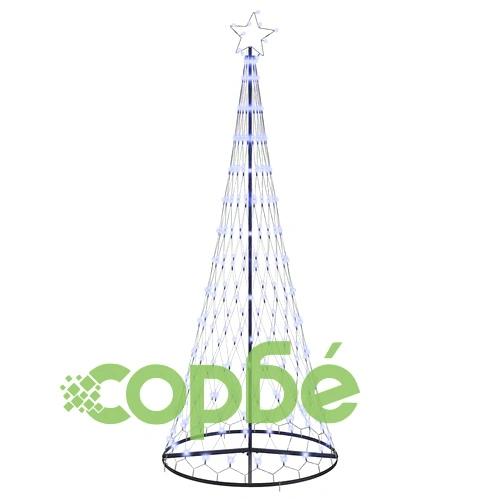 LED Коледна Елха с 290 LED Светлини Синя 100x100x250 см Метал ➤ топ цена ➤ sorbe.bg