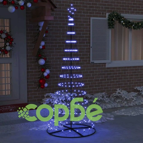 LED Коледна Елха с 290 LED Светлини Синя 100x100x250 см Метал ➤ топ цена ➤ sorbe.bg