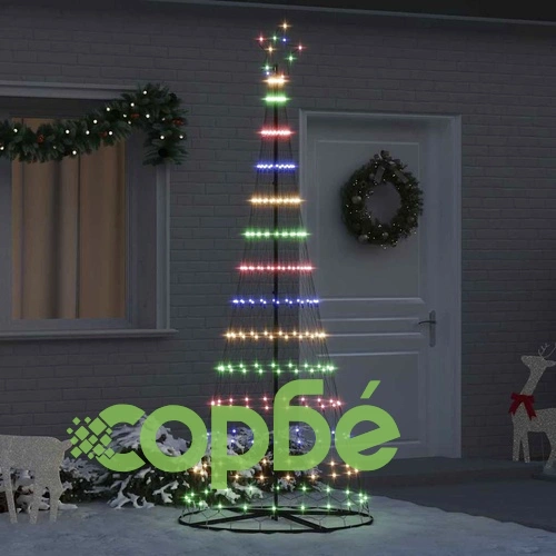 LED Коледна Елха Многоцветна 250 см с Метална Конструкция и 290 LED Светлини ➤ топ цена ➤ sorbe.bg