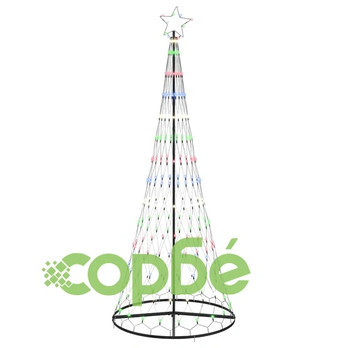 LED Коледна Елха Многоцветна 250 см с Метална Конструкция и 290 LED Светлини ➤ топ цена ➤ sorbe.bg