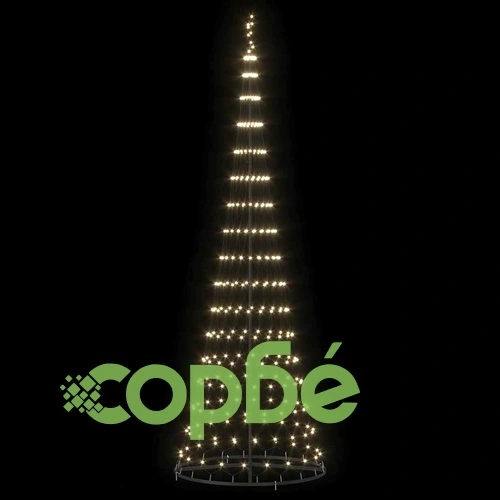 LED Коледна Елха с Топло Бяло Осветление 302.5 см Метал 350 LED ➤ топ цена ➤ sorbe.bg