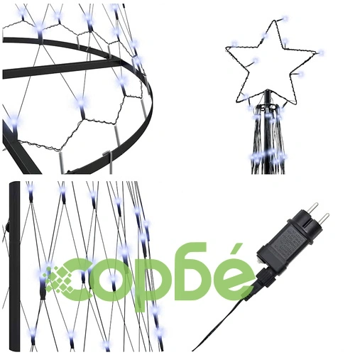 LED Коледна Елха Синя 302.5 см Метал с 350 LED Светлини ➤ топ цена ➤ sorbe.bg