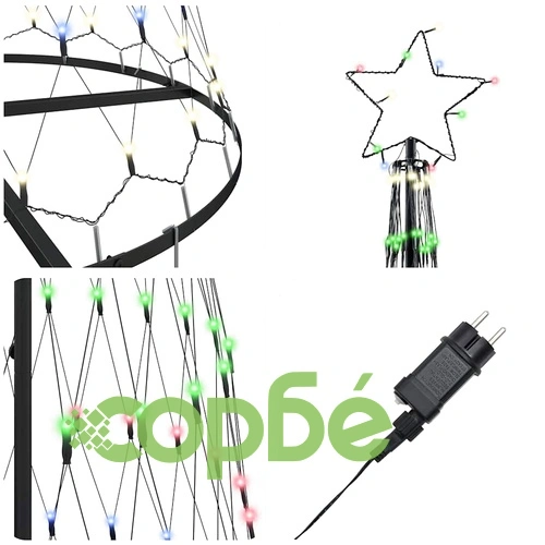 LED Коледна Елха Многоцветна 302.5 см Метал с 350 LED Светлини ➤ топ цена ➤ sorbe.bg