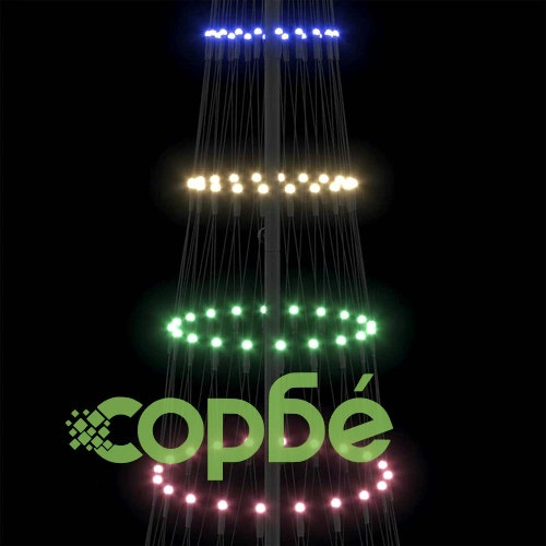 LED Коледна Елха Многоцветна 302.5 см Метал с 350 LED Светлини ➤ топ цена ➤ sorbe.bg