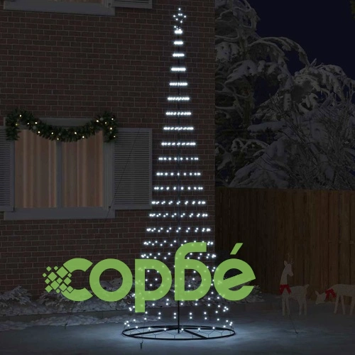 LED Коледна Елха Хладно Бяло 399 см Метал 450 LED Светлини ➤ топ цена ➤ sorbe.bg