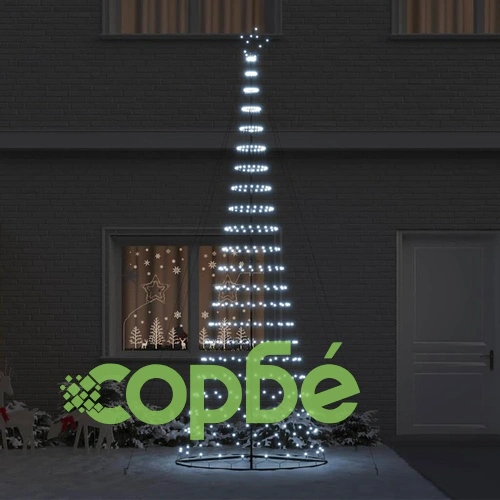 LED Коледна Елха Хладно Бяло 399 см Метал 450 LED Светлини ➤ топ цена ➤ sorbe.bg