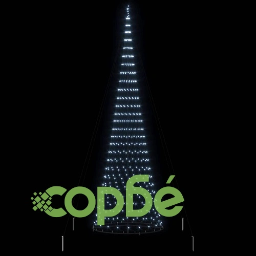 LED Коледна Елха Хладно Бяло 399 см Метал 450 LED Светлини ➤ топ цена ➤ sorbe.bg