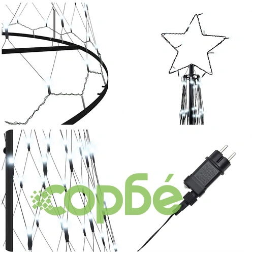 LED Коледна Елха Хладно Бяло 399 см Метал 450 LED Светлини ➤ топ цена ➤ sorbe.bg