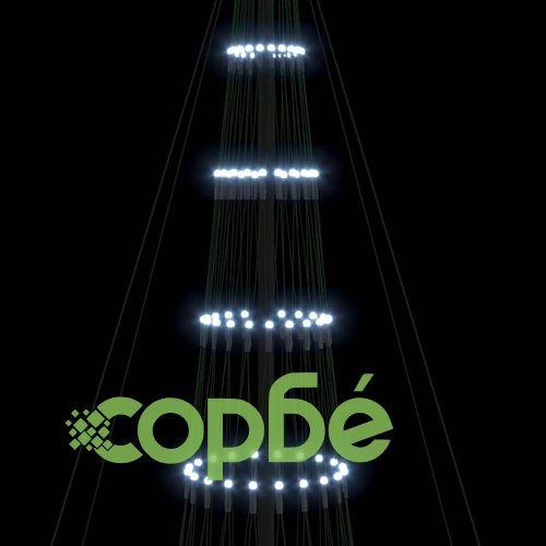 LED Коледна Елха Хладно Бяло 399 см Метал 450 LED Светлини ➤ топ цена ➤ sorbe.bg