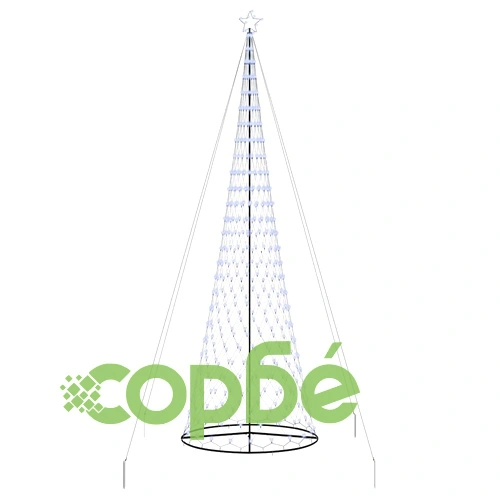 LED Коледна Елха с Поставка Синя 138.5 x 138.5 x 399 см Метал ➤ топ цена ➤ sorbe.bg