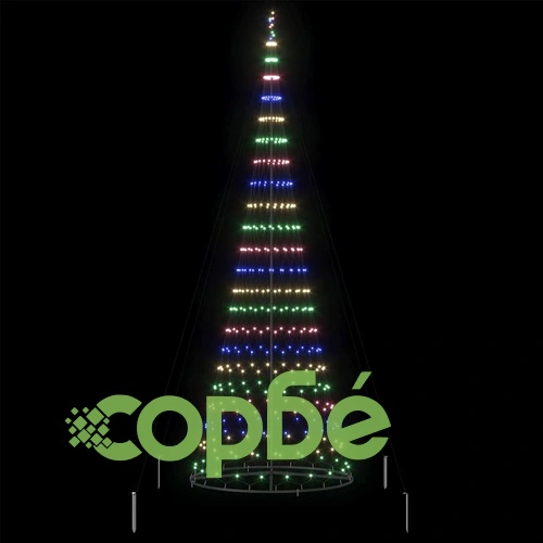 LED Коледна Елха Многоцветна 399 см с 450 LED Светлини и 8 Режима ➤ топ цена ➤ sorbe.bg