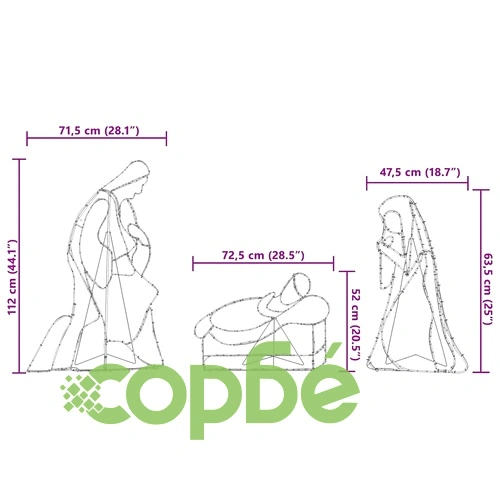 Коледна светеща ясла с 550 LED светлини многоцветна 112 x 72 см PVC ➤ топ цена ➤ sorbe.bg