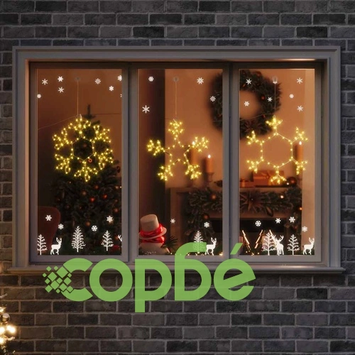 Коледна снежинка с 252 LED диода топло бяло 45x38 см PVC ➤ топ цена ➤ sorbe.bg