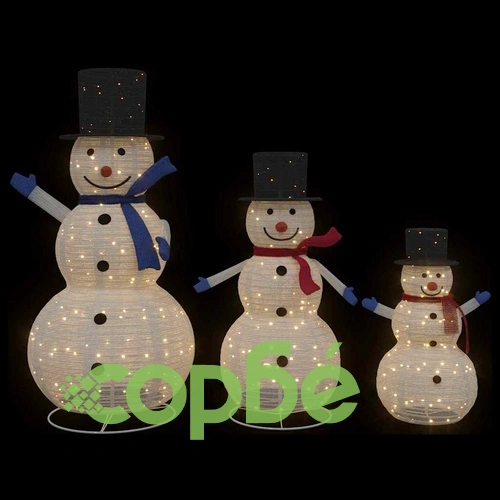 Коледно семейство снежковци 3 броя с LED осветление топло бяло 81x60x125 см ➤ топ цена ➤ sorbe.bg