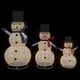 Коледно семейство снежковци 3 броя с LED осветление топло бяло 81x60x125 см
