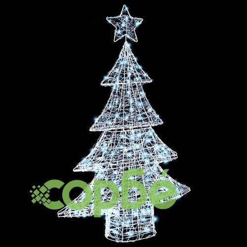 3D Коледно дърво с 100 LED диода студено бяло 120 см акрил ➤ топ цена ➤ sorbe.bg