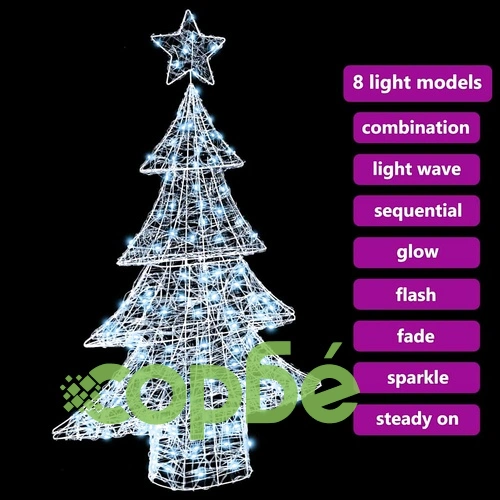 3D Коледно дърво с 100 LED диода студено бяло 120 см акрил ➤ топ цена ➤ sorbe.bg