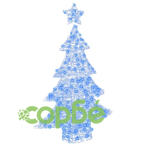 3D Коледно дърво с 100 LED светлини синьо 120 см акрил ➤ топ цена ➤ sorbe.bg