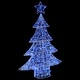 3D Коледно дърво с 100 LED светлини синьо 120 см акрил