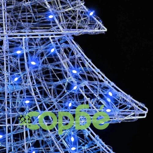 3D Коледно дърво с 100 LED светлини синьо 120 см акрил ➤ топ цена ➤ sorbe.bg