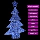 3D Коледно дърво с 100 LED светлини синьо 120 см акрил
