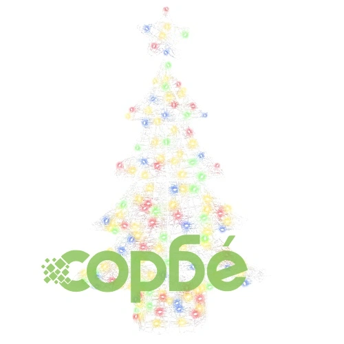 Коледно дърво с 100 LED светлини многоцветно 120 см акрил ➤ топ цена ➤ sorbe.bg
