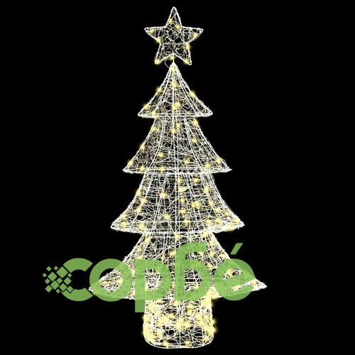 3D Коледно дърво с 160 LED светлини, топло бяло, 150 cm, акрил ➤ топ цена ➤ sorbe.bg