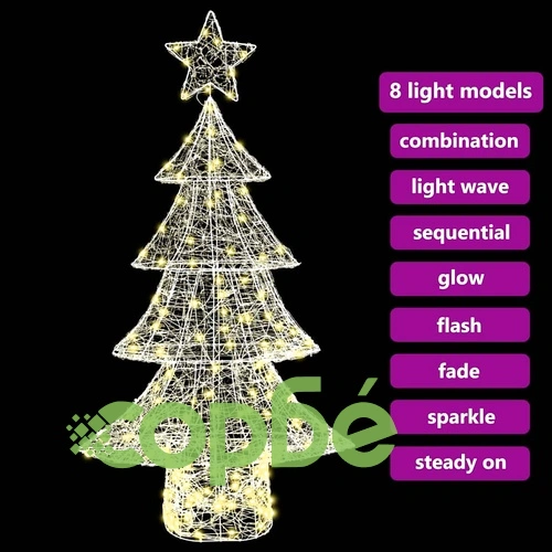 3D Коледно дърво с 160 LED светлини, топло бяло, 150 cm, акрил ➤ топ цена ➤ sorbe.bg