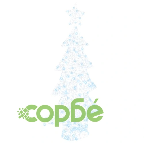 Коледно дърво 3D с 160 LED светлини студено бяло 150 см акрил ➤ топ цена ➤ sorbe.bg