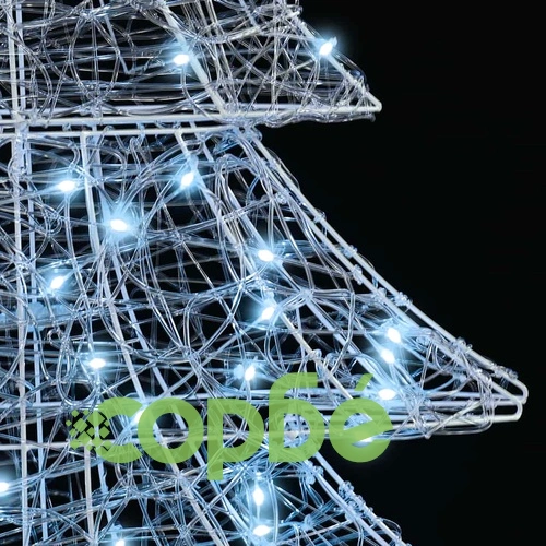 Коледно дърво 3D с 160 LED светлини студено бяло 150 см акрил ➤ топ цена ➤ sorbe.bg