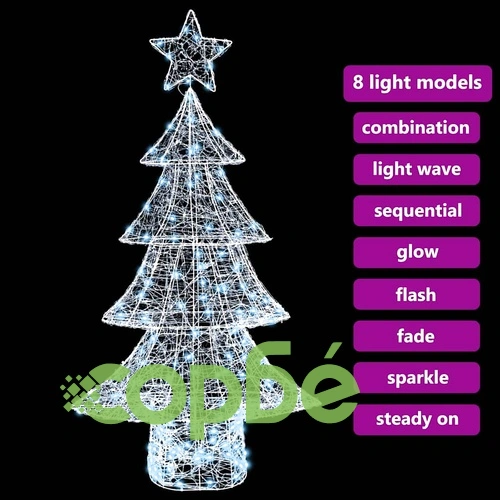 Коледно дърво 3D с 160 LED светлини студено бяло 150 см акрил ➤ топ цена ➤ sorbe.bg