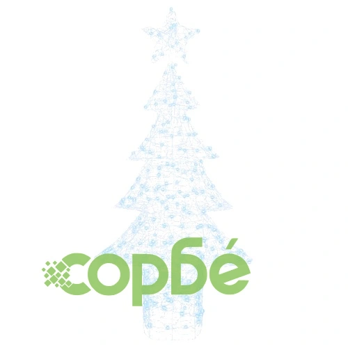 3D Коледно дърво с 240 LED диода студено бяло 180 см акрил ➤ топ цена ➤ sorbe.bg