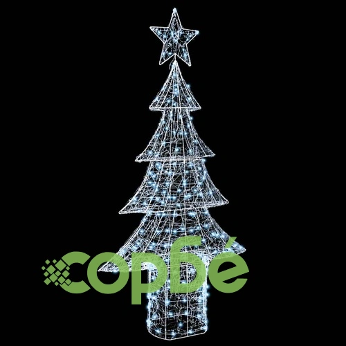 3D Коледно дърво с 240 LED диода студено бяло 180 см акрил ➤ топ цена ➤ sorbe.bg