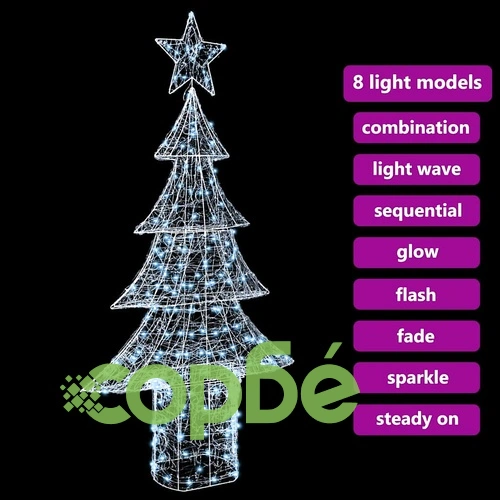 3D Коледно дърво с 240 LED диода студено бяло 180 см акрил ➤ топ цена ➤ sorbe.bg