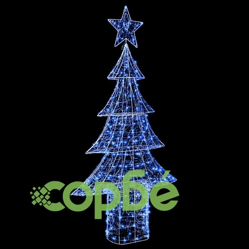 Коледно дърво 3D с 240 LED светлини синьо 180 см акрил ➤ топ цена ➤ sorbe.bg