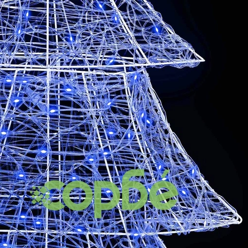 Коледно дърво 3D с 240 LED светлини синьо 180 см акрил ➤ топ цена ➤ sorbe.bg