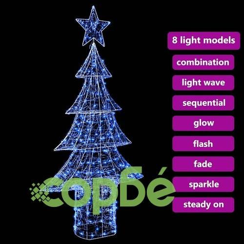 Коледно дърво 3D с 240 LED светлини синьо 180 см акрил ➤ топ цена ➤ sorbe.bg