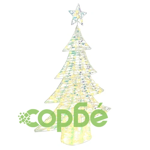 Коледно дърво с 120 LED светлини топло бяло 120 см PET материал ➤ топ цена ➤ sorbe.bg