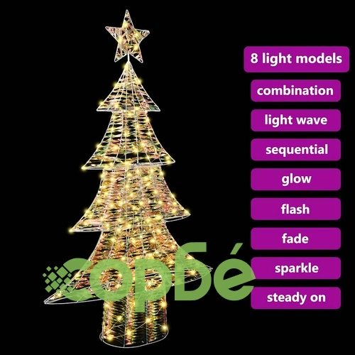 Коледно дърво PET с 160 LED светлини топло бяло 150 см ➤ топ цена ➤ sorbe.bg