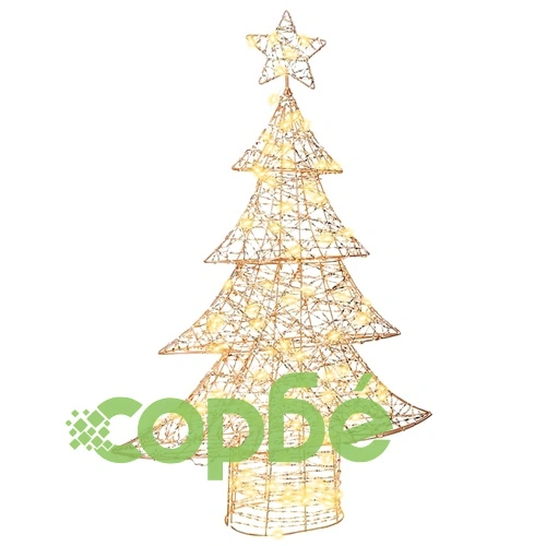 3D Коледно дърво с LED осветление 120 светодиода PET 120 см Топло бяло ➤ топ цена ➤ sorbe.bg