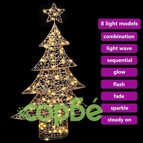 3D Коледно дърво с LED осветление 120 светодиода PET 120 см Топло бяло ➤ топ цена ➤ sorbe.bg