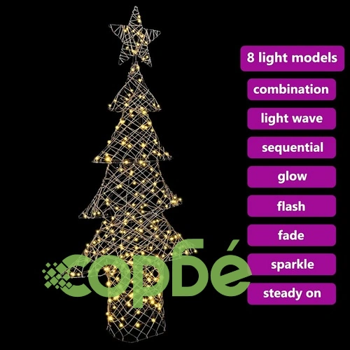 Коледно дърво с LED осветление 240 диода топло бяло 180 см от ратан ➤ топ цена ➤ sorbe.bg