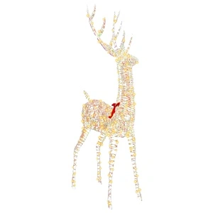 3D коледен елен с LED осветление PET 180 см топло бяло