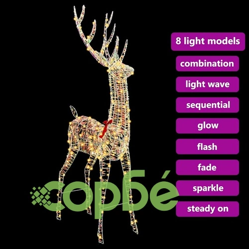 3D коледен елен с LED осветление PET 180 см топло бяло ➤ топ цена ➤ sorbe.bg