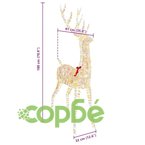 3D коледен елен с LED осветление PET 180 см топло бяло ➤ топ цена ➤ sorbe.bg