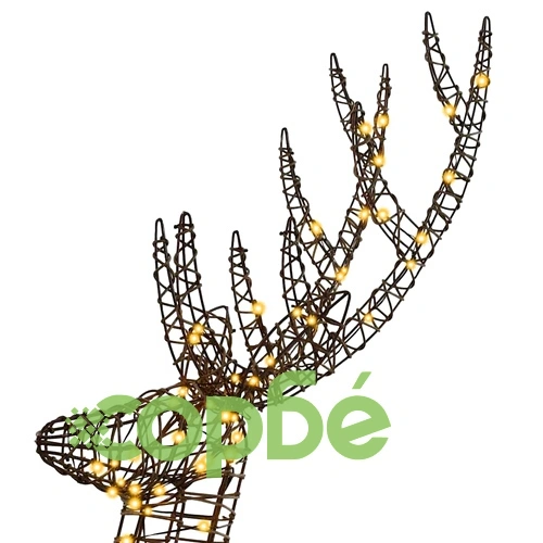 3D коледен елен от ратан 180 см с топло бяло LED осветление ➤ топ цена ➤ sorbe.bg