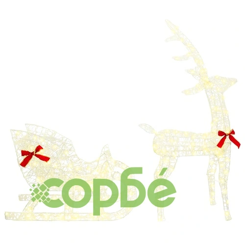 Коледна декорация елен с шейна LED светлини акрил 54x19x120 см ➤ топ цена ➤ sorbe.bg