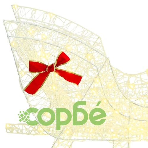 Коледна декорация елен с шейна LED светлини акрил 54x19x120 см ➤ топ цена ➤ sorbe.bg